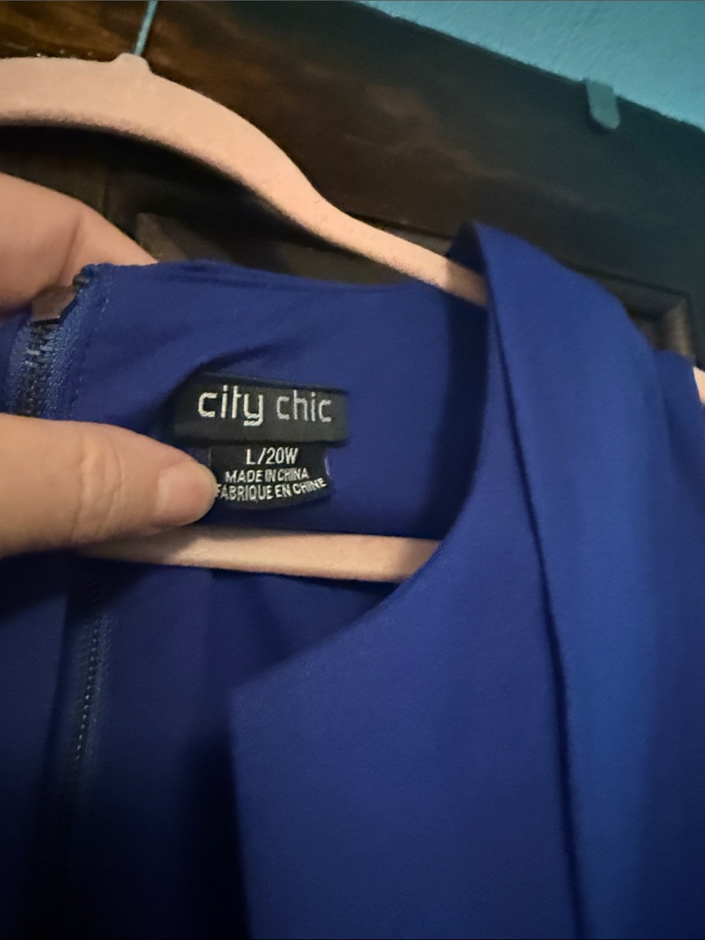 City Chic Cobalt Blue V-Neck Midi Dress - Picture 2 of 3